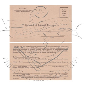 Vintage 1940er Jahre IRS Postkarte 2er Set PNG digitales Bild Clip Art kommerzielle Nutzung