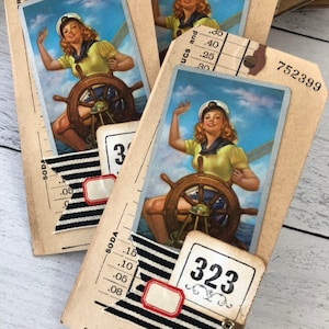 Antique Transportation Sailor Girl Ticket Folio