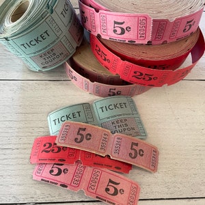 Vintage Ticket Sortiment-Set von 10 Stück