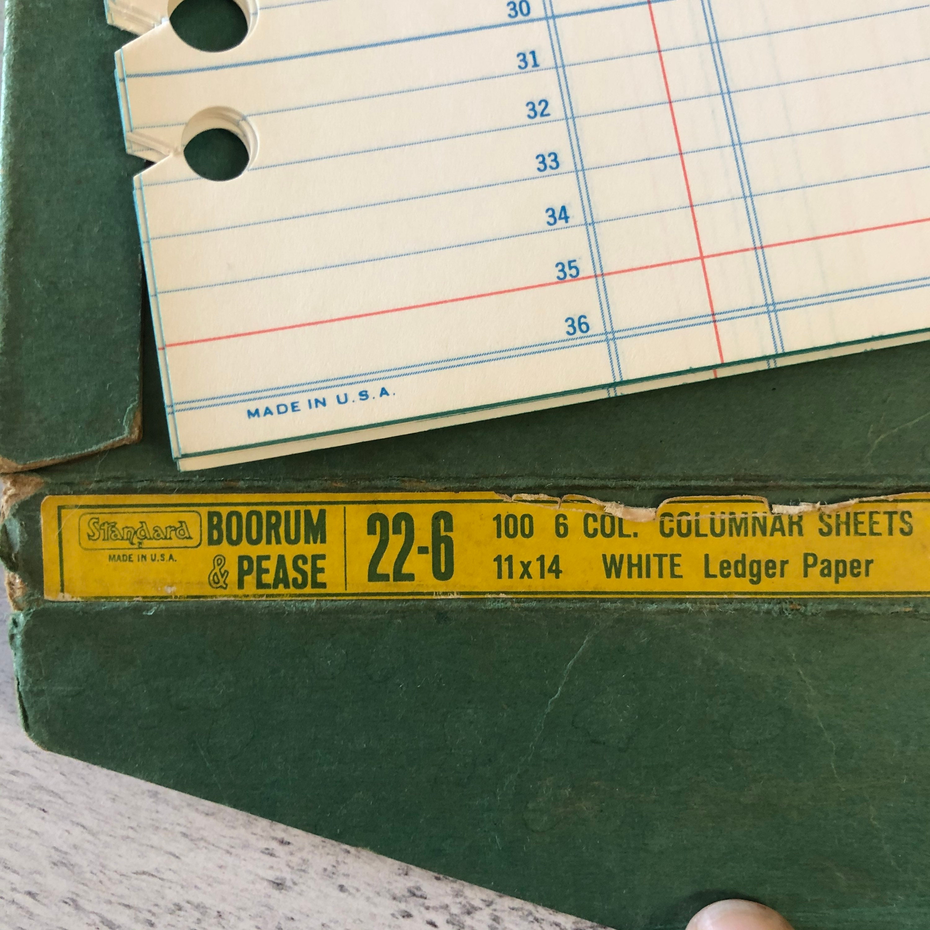 Vintage Giant 14 x 11 Boorum & Pease Ledger Refill Sheets Set Etsy