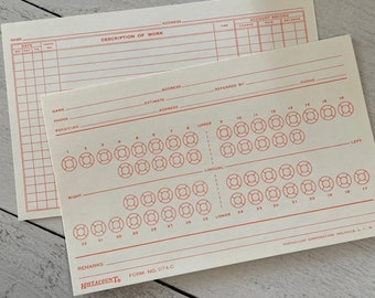 Vintage Histacount Dental Patient Cards Form No.D74-C Set of 3