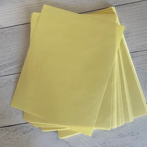 Fogli di carta gommata gialla a secco, set di 10 francobolli e etichette finti fai da te
