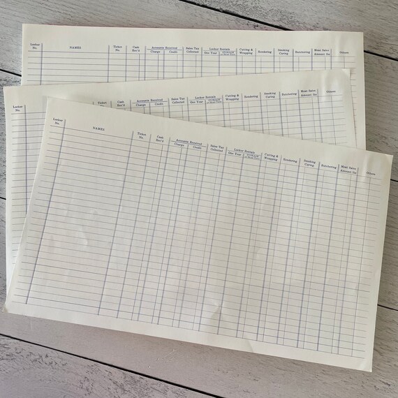 Vintage Giant Butchers Ledger Accounts 