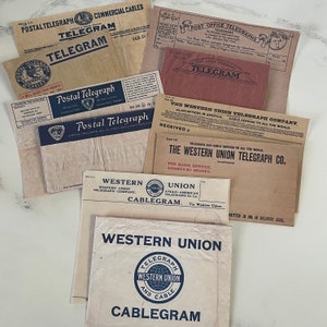 PHC No. 163 Vintage Reproduction Telegrams, Cablegrams or Telegraphs & Envelope Sets- Choose your favorite!