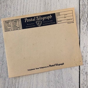 Antique Postal Telegraph Telegram Unused New Old Stock Single Telegram