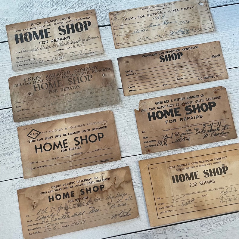 Choose Your Favorite Railroad Home Shop Repair Card - Etsy
