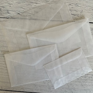 Mini Glassine Envelopes, Business Card Envelope, Gift Card Holder Set of 50  or 100 - Biodegradable, Compostable, Recyclable