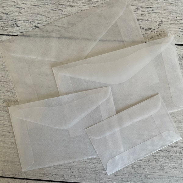 Lot de 20 enveloppes en verre dans 4 tailles