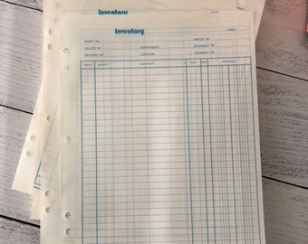 Vintage Wilson Jones Grayline Form 604-72 Inventory Sheets Set of 5