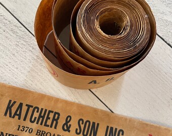 Antique A.D. Kutcher & Son, Inc. New York Headwear Gummed Packing Tape Strip