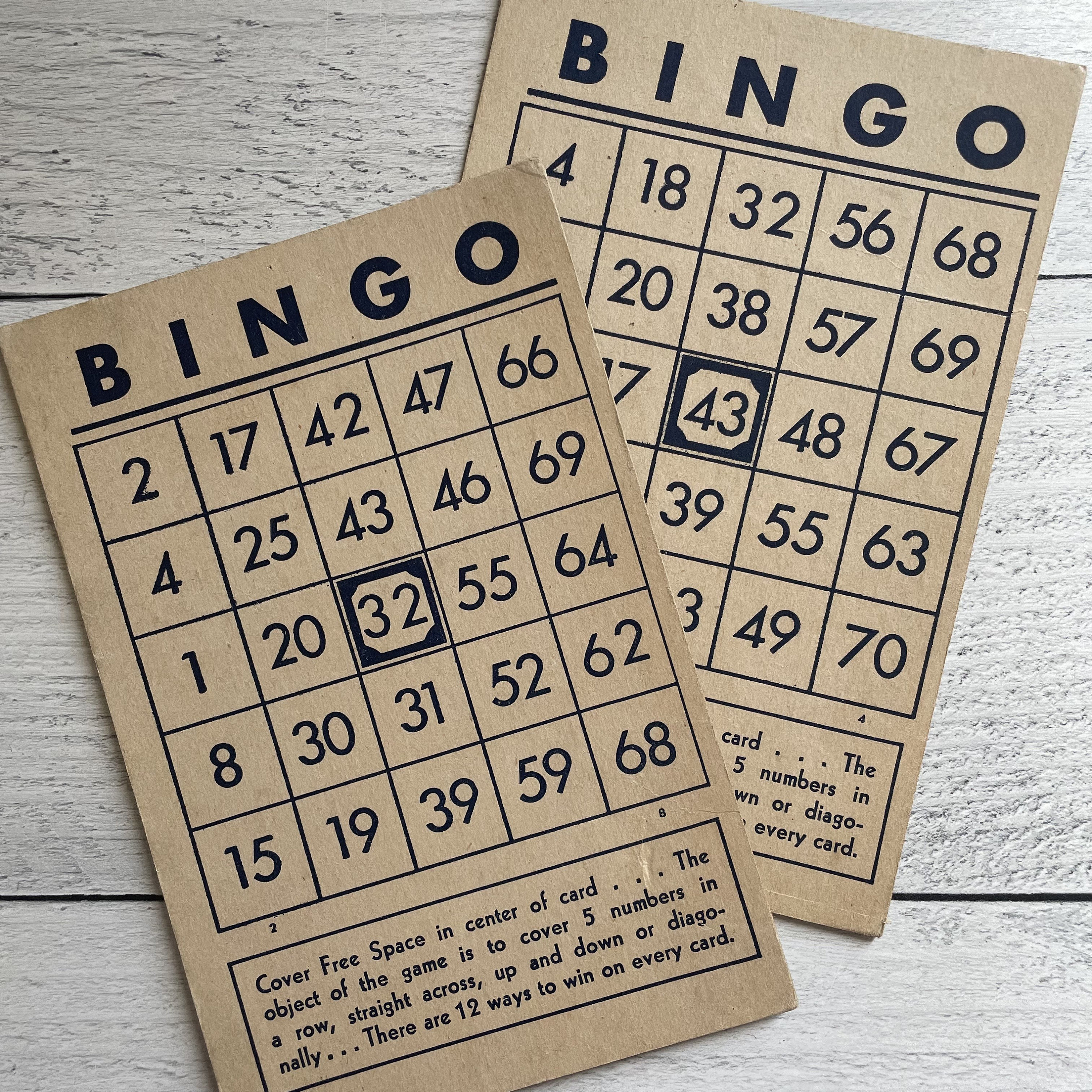 Vintage Extra Large Bingo Cards - Etsy