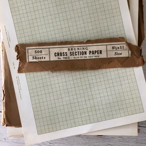 Vintage Bruning Co. No.700G Constructor’s Cross Section Engineering Graph Paper Set of 3 sheets