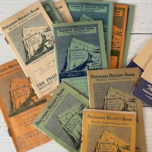 Vintage Prudential Insurance Payment-boeken uit de jaren 30 en 60
