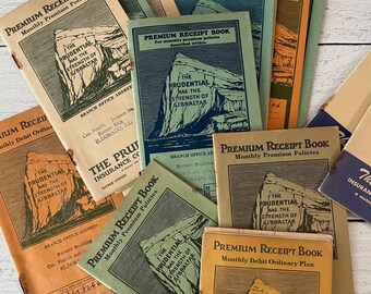 Vintage 1930s-60s Prudential Insurance Payment books