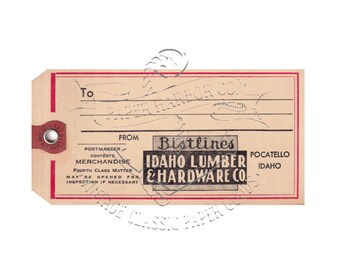 Vintage Dennison Bistlines Hardware Co Tag PNG Digital Image Clip Art Commercial Use