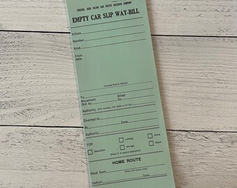 Vintage Chicago, Rock Island and Pacific Railroad Company Empty Car Slip Way-Bill Single Sheet