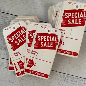 Vintage speciale uitverkooptags van de Tag-Master-lijn
