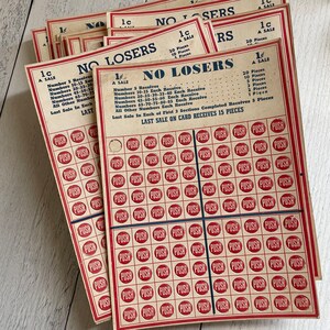 Carte da gioco antiche da tavolo Punch, 1 centesimo in vendita, NESSUN PERDENTE - Una tavola
