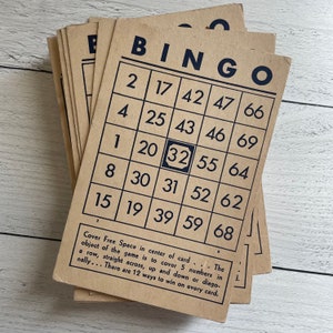 Vintage Extra Große Bingo Karten
