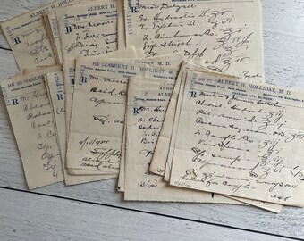 Antique 1902 Albert H. Holliday, M.D. Single Prescription from Traverse City, Michigan. Has ad for Jas. G. Johnson, Dispensing Druggist