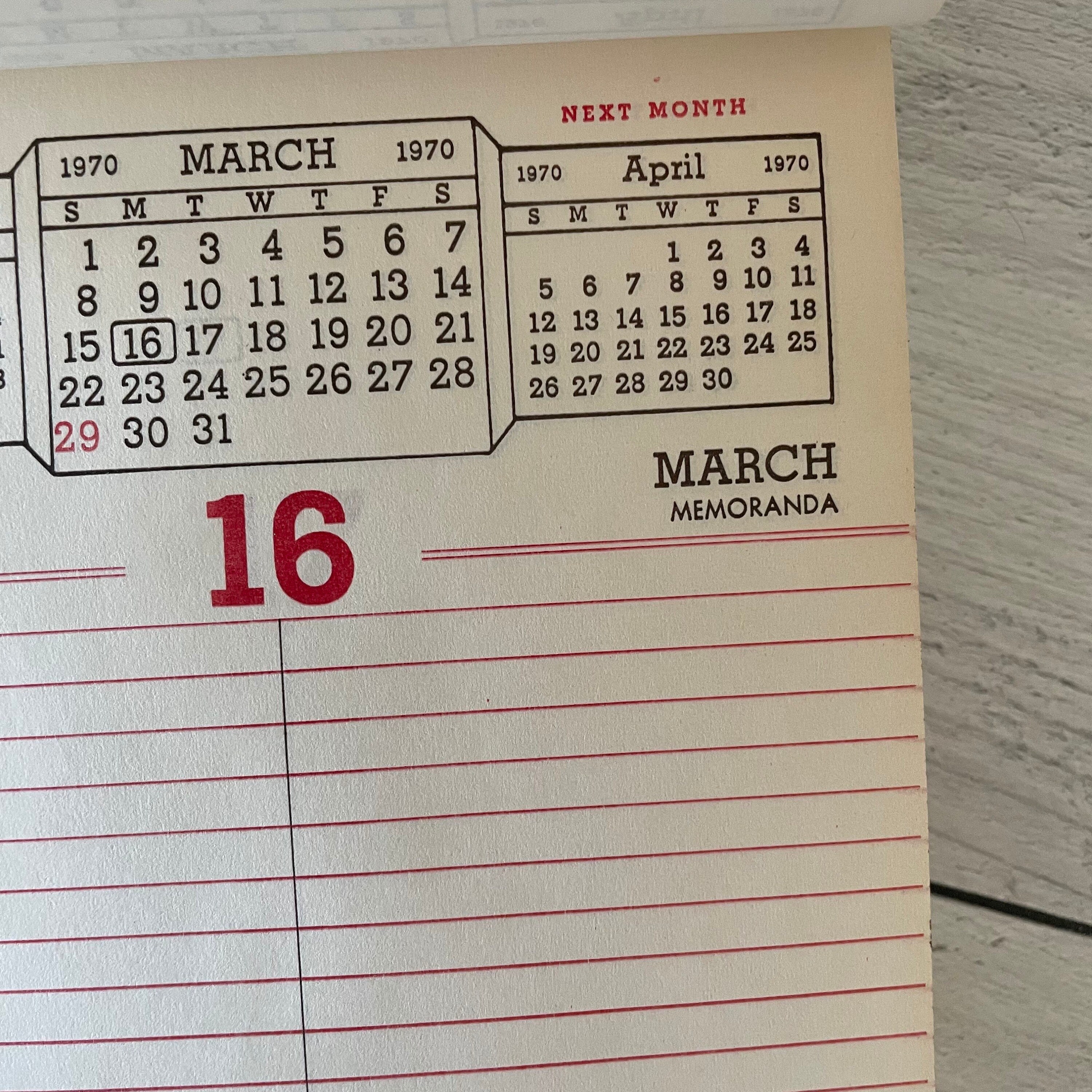 Vintage 1970 Detailed Calendar Sheets Set of 3 - Etsy