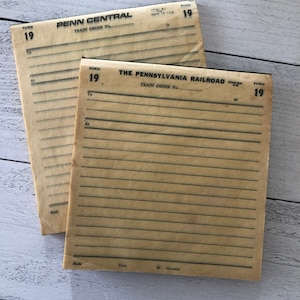 Penn Central Railroad Tissue Train Orders Conjunto de 3 hojas Vintage Ephemera