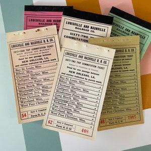 Vintage Louisville & Nashville Railroad Co Tickets Set of 3