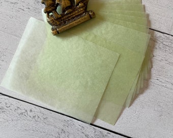 Vintage Lilly Green Glassine Powder Paper Set of 5 Sheets 