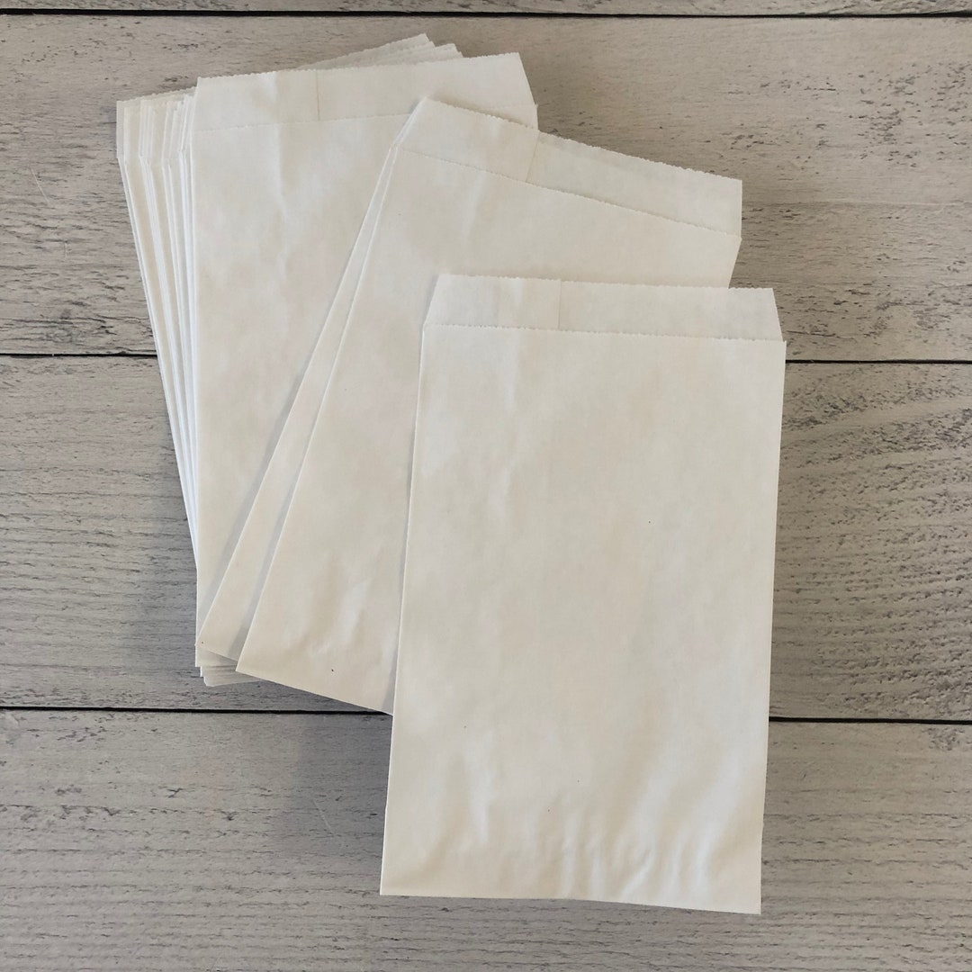 Set of 10 White Paper Flat Merchandise Bags 5x7.5 Etsy