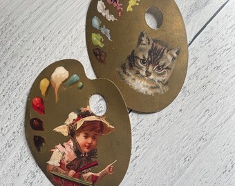 Antique Victorian Scrapbook Paint Pallet Die Cuts Choose your favorite