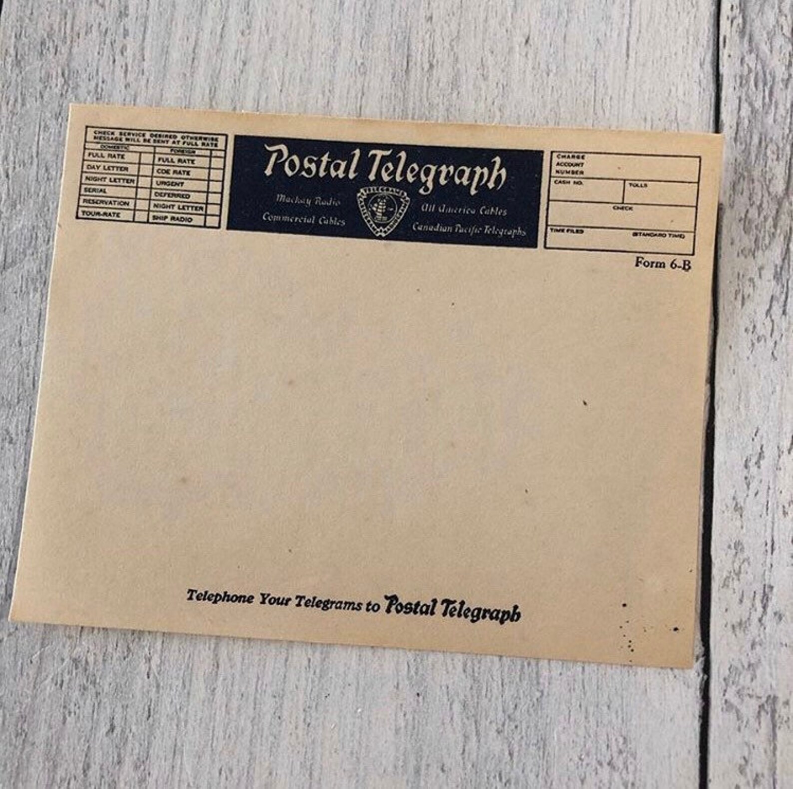 Antique Postal Telegraph Telegram Unused New Old Stock Etsy