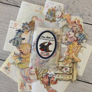 PHC n. 26 Etichette o adesivi gommati con riproduzione vintage di Sweet Baby, set di 25