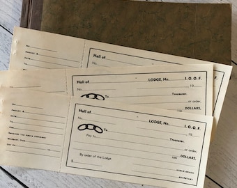 Antique Lodge Checks with Stubs Set of 3 sheets