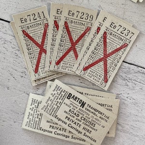 Set di 5 biglietti di scambio per autobus antichi del Regno Unito Barton Transport Ltd