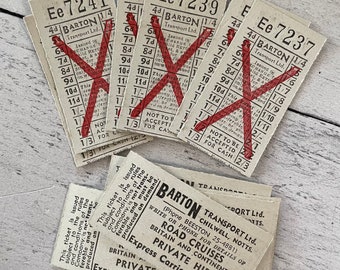 Antique UK Barton Transport Ltd. Exchange Bus Tickets set of 5