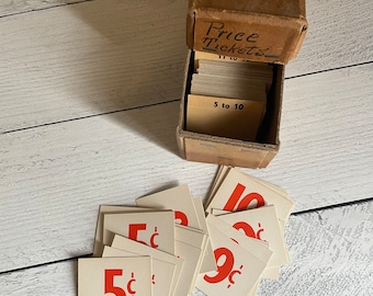 Vintage Orange Mercantile General Store Price Display Cards Choose your favorite!