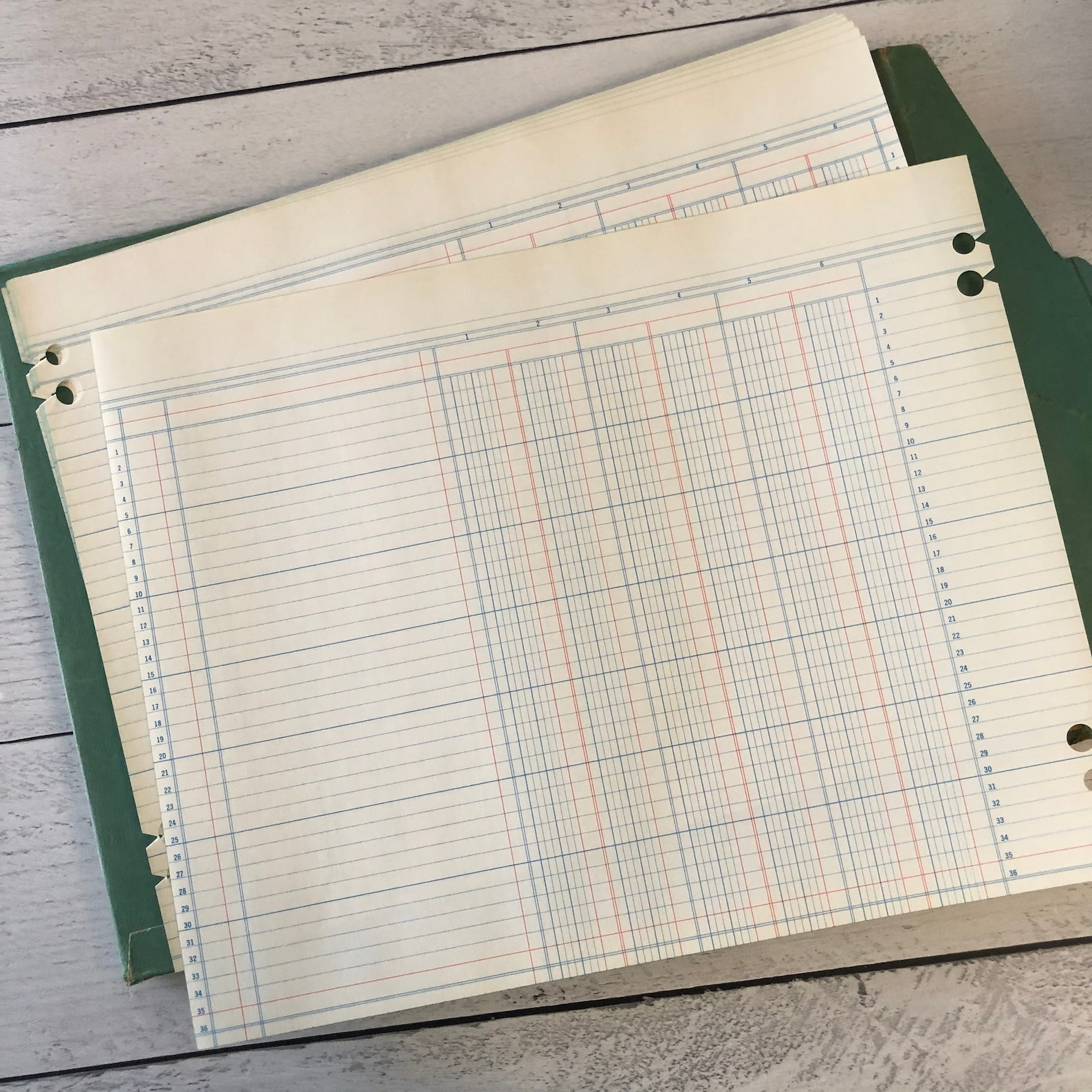 Vintage Giant 14 X 11 Boorum & Pease Ledger Refill Sheets Set Etsy