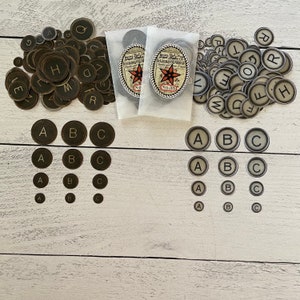 PHC N.35 Riproduzione di alfabeti chiave per macchina da scrivere vintage Etichette o adesivi gommati Set di 104 pezzi