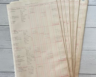 1897-1900 Giant Bank Cash Ledger Paper by the sheet