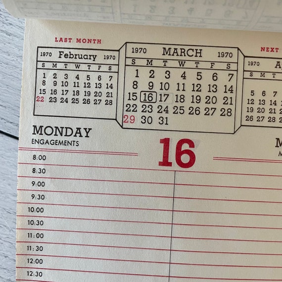 Vintage 1970 Detailed Calendar Sheets Set of 3 - Etsy