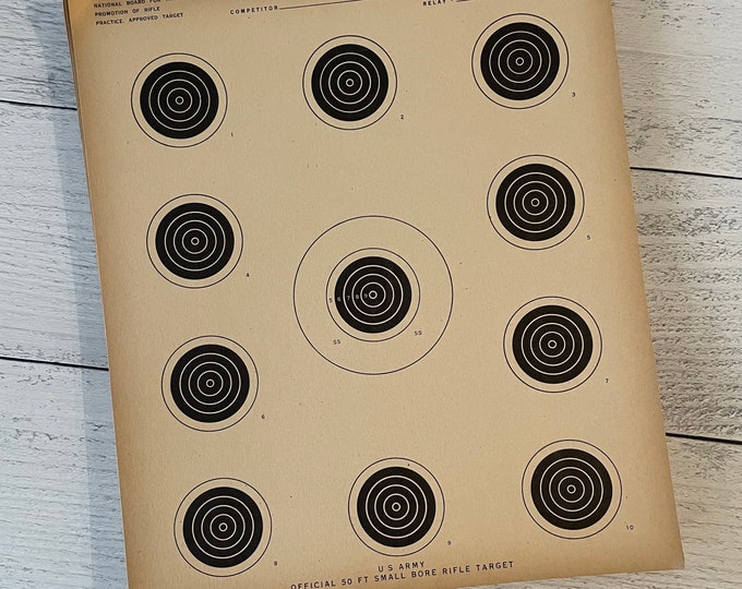 Vintage US Army Official 50 Ft Small Bore Rifle Targets - Etsy
