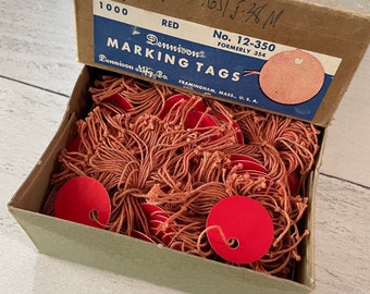 Vintage Dennison Marking Tags No.12-350 in Red Set of 25