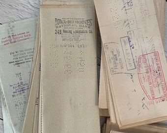 Vintage Checks & Bank Documents Set of 10