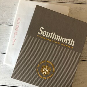 Set di carta per dattilografia collettore "Copia" vintage Southworth da 10 fogli