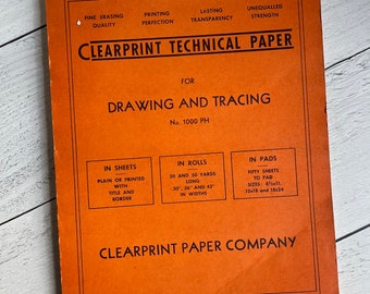 Vintage Clearprint Technical Paper for Drawing and Tracing Single Sheet