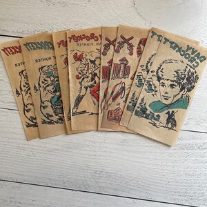 Fogli trasferibili Davy Crockett vintage anni '50 Scegli il tuo preferito!