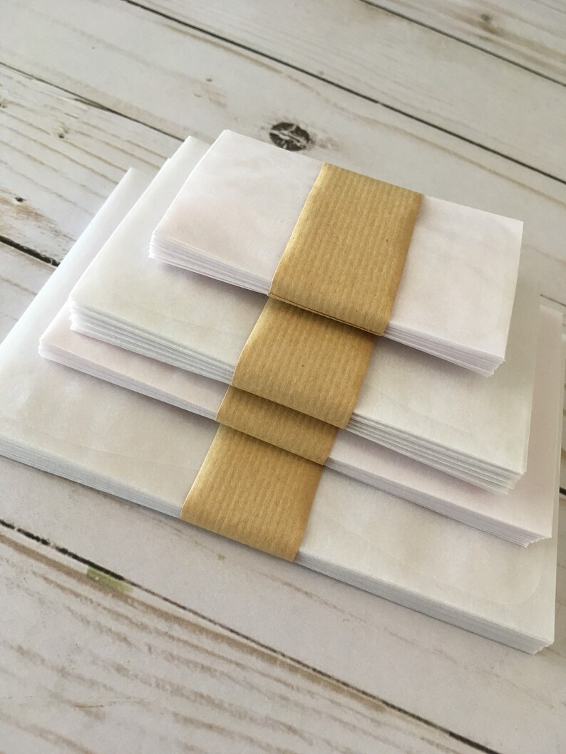 Set of 100 Glassine Envelopes in 4 Sizes Etsy
