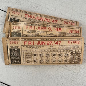 Antik 1940's The Connecticut Co - New Haven Division Ticket