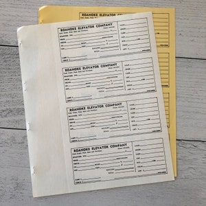 Roanoke Elevator Company Ricevute del peso di carbone, grano, mangimi, sementi e fertilizzanti Duplicati set di 3