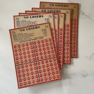 Carte da gioco da tavolo antiche Punch, 1 centesimo in vendita, NESSUN PERDENTE - Una tavola